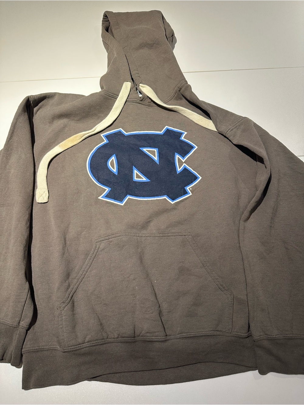 Gildan Brown Hoodie with Cream Drawstrings